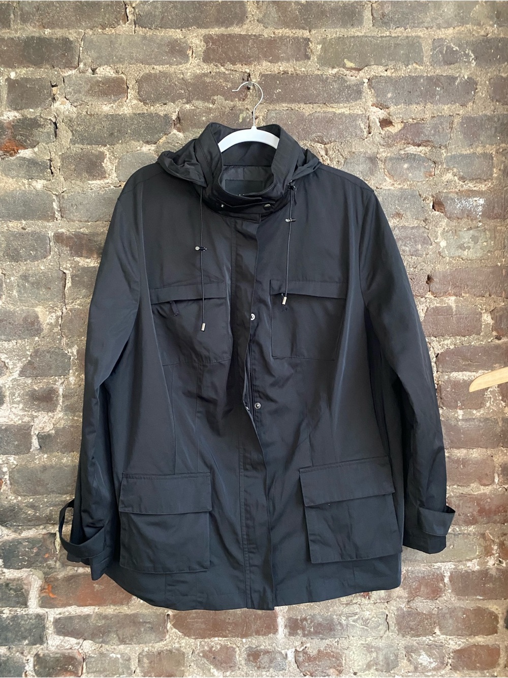 Talbots Black Hooded Field Coat